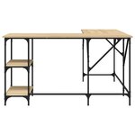 Bureau table poste de travail meuble d'ordinateur informatique étude chêne sonoma 139 x 139 x 75 cm bois d'ingénierie brun 02_0023641