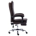Chaise fauteuil siège de bureau informatique étude similicuir brun 02_0024031