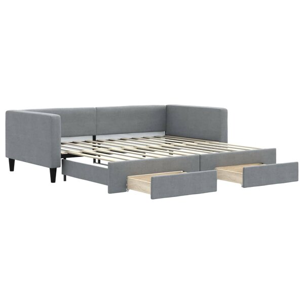 vidaXL Lit de jour avec gigogne et tiroirs sans matelas 100x200 cm