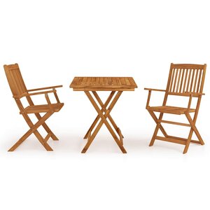 vidaXL Ensemble à manger de jardin pliable 3 Pièces Bois d'acacia solide