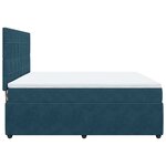 vidaXL Sommier à lattes de lit et matelas Bleu foncé 180x200cm Velours