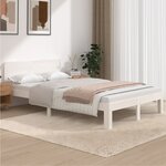 vidaXL Cadre de lit Blanc Bois de pin massif 120x200 cm