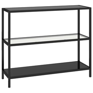 vidaXL Étagère transparent et noir 100x36x90 cm verre trempé