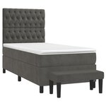 vidaXL Sommier à lattes de lit et matelas Gris foncé 90x190 cm Velours