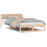vidaXL Cadre de lit Marron 120 x 190 cm Bois de pin massif