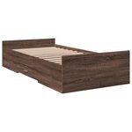 vidaXL Cadre de lit à tiroirs chêne marron 90x190 cm bois d'ingénierie