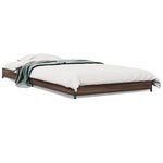 vidaXL Cadre de lit chêne marron 90x200 cm bois d'ingénierie et métal
