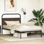 vidaXL Cadre de lit sans matelas 90x190cm chêne marron bois ingénierie