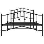 vidaXL Cadre de lit métal avec tête de lit/pied de lit noir 107x203 cm