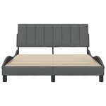 vidaXL Cadre de lit sans matelas gris foncé 140x190 cm tissu