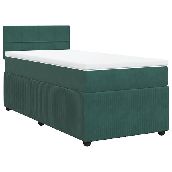 vidaXL Sommier à lattes de lit avec matelas Vert foncé 90x200 cm