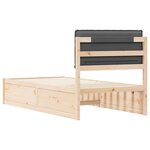 vidaXL Cadre de lit avec tête de lit rembourrée Gris foncé 80 x 200 cm
