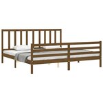 vidaXL Cadre de lit avec tête de lit marron miel 200x200cm bois massif