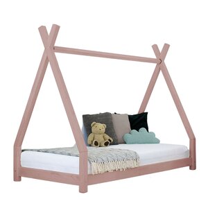 Lit tipi enfant NAKANA 140 x 200 rose pastel