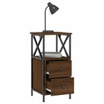 vidaXL Tables de chevet 2Pièces chêne marron 34x35 5x70cm bois ingénierie