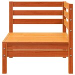 vidaXL Canapé de jardin 2 places repose-pied cire marron bois massif