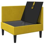 vidaXL Sofa avec rangement Jaune Velours