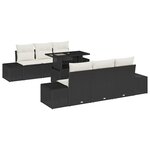 vidaXL Ensemble de canapé de jardin 7 Pièces Noir  Crème 100 x 55 x 73 cm