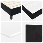 vidaXL Lit à ressorts avec matelas Noir 160 x 200 cm Velours