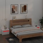 vidaXL Tables de chevet 2 Pièces avec LED Blanc 60x35x40 cm
