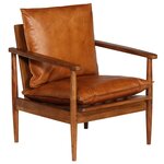 vidaXL Ensemble de canapés 3 Pièces Cuir véritable Bois massif d'acacia