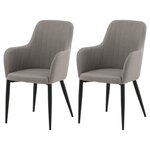 Venture Home Chaises à manger lot de 2 Comfort polyester noir et gris