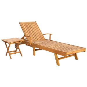vidaXL Transat avec Table 2 Pièces Marron 40 x 40 x 40 cm
