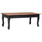 vidaXL Table basse Noir 120x60x45 cm Bois d'acajou massif