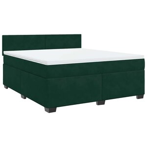vidaXL Sommier à lattes de lit et matelas Vert foncé 180x200cm Velours