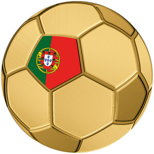 Monnaie PORTUGAL FOOTBALL Sport Icons 1/1000 Oz Or 3000 Francs Chad (PRÉCOMMANDE)