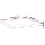 vidaXL Dessus de table carré 70x70x4 cm bois massif d'acacia