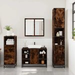 vidaXL Ensemble de meubles de salle de bain 3 Pièces Chêne fumé