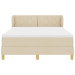 vidaXL Lit à ressorts avec matelas Crème 160 x 200 cm tissu
