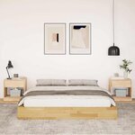 vidaXL Cadre de lit sans matelas 135x190 cm bois massif de chêne