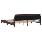 vidaXL Cadre de lit Dover marron foncé 200x200 cm tissu