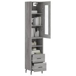 vidaXL Buffet haut Sonoma gris 34 5x34x180 cm Bois d'ingénierie