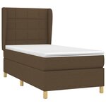 vidaXL Sommier à lattes de lit avec matelas Marron foncé 100x200 cm