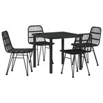 vidaXL Ensemble de salle à manger pour jardin 5 Pièces Noir