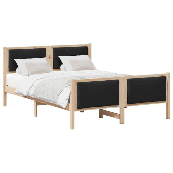 vidaXL Cadre de lit avec tête de lit Noir 150 x 200 cm tissu