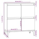 vidaXL Buffet Blanc 60x35x70 cm Bois d'ingénierie
