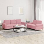 vidaXL Ensemble de canapés 2 Pièces avec coussins Rose Velours