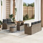 vidaXL Ensemble de canapé de jardin 8 Pièces Gris 90 x 55 x 71 cm