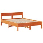 vidaXL Lit bibliothèque sans matelas cire marron 120x200 cm pin massif
