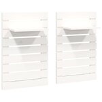 vidaXL Étagères de chevet murales 2 Pièces Blanc Bois de pin massif