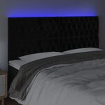 vidaXL Tête de lit à LED Noir 200x7x118/128 cm Velours