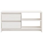vidaXL Meuble TV Blanc 80x31x39 cm Bois de pin massif