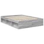vidaXL Cadre de lit Gris Sonoma 140 x 200 cm Pin massif
