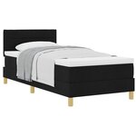 vidaXL Lit à ressorts avec coussin Noir 100 x 200 cm tissu