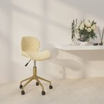 vidaXL Chaise pivotante de salle à manger Crème Velours