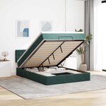 vidaXL Cadre de lit ottoman avec matelas vert foncé 140x200 cm velours